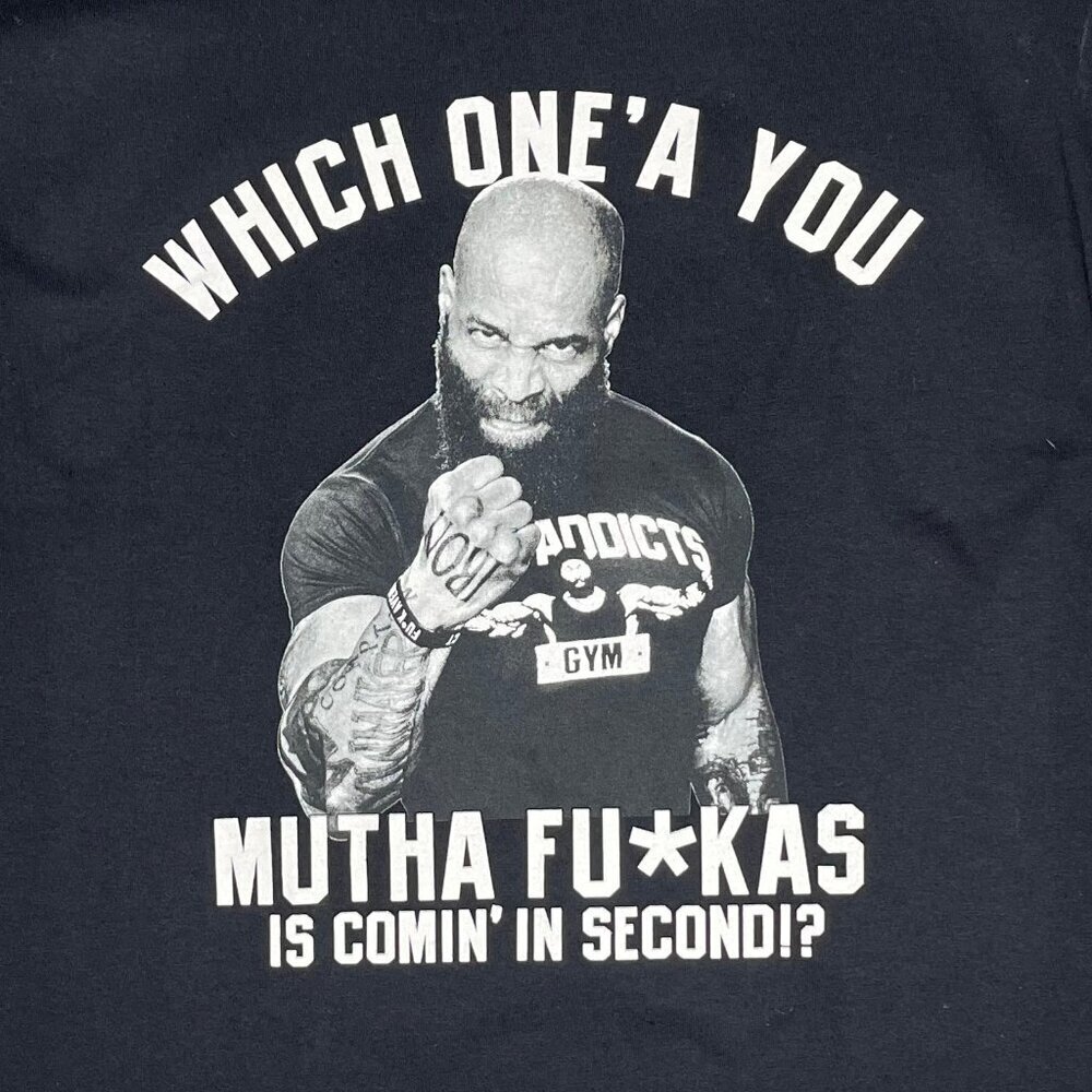 Champion CT Fletcher Iron Addicts Gym Graphic Tee Black Medium Heavy Pump Cover - Picture 3 of 8